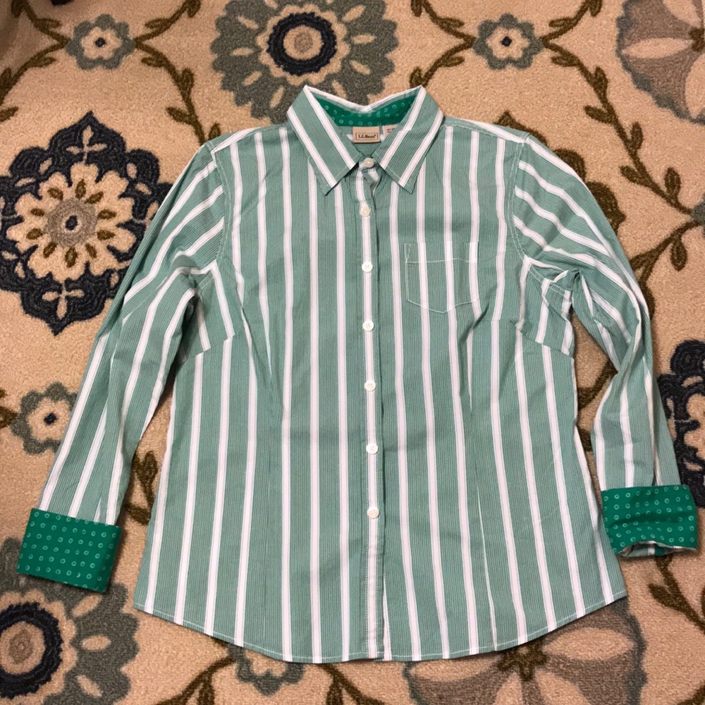 LL Bean Striped Button Down Shirt